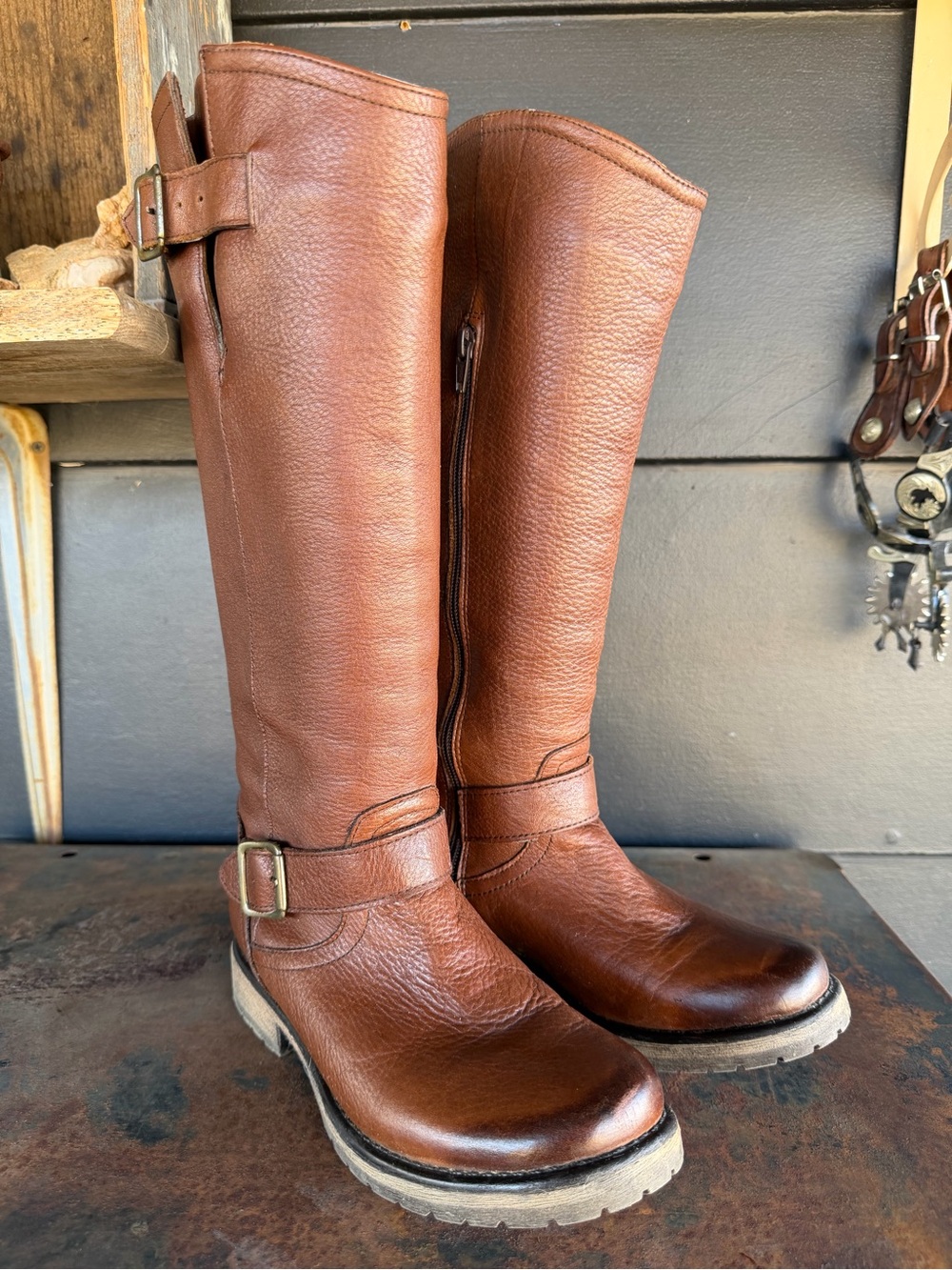 Steve Madden Chestnut Brown Tall Boot Moto Boot size 7.5M